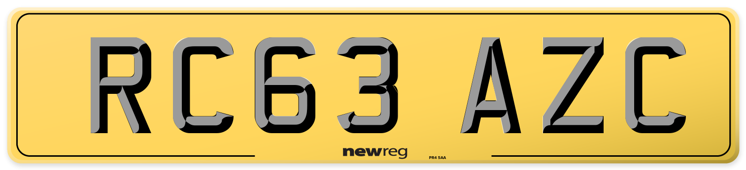 RC63 AZC Rear Number Plate