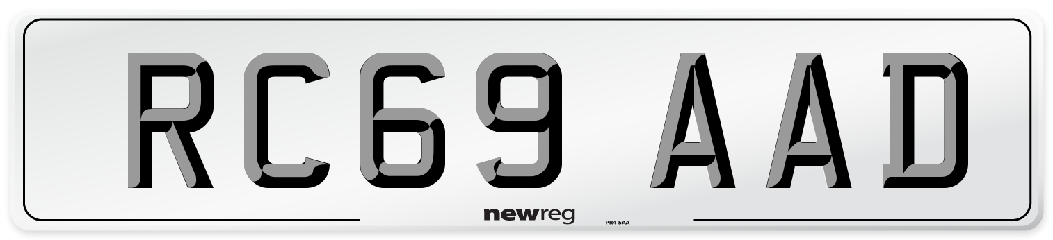 RC69 AAD Front Number Plate