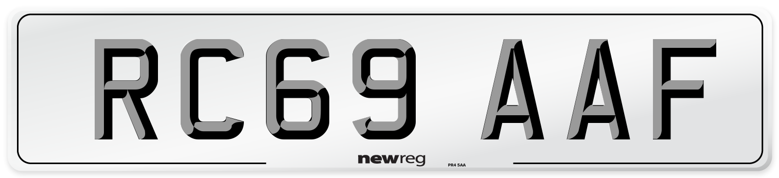 RC69 AAF Front Number Plate