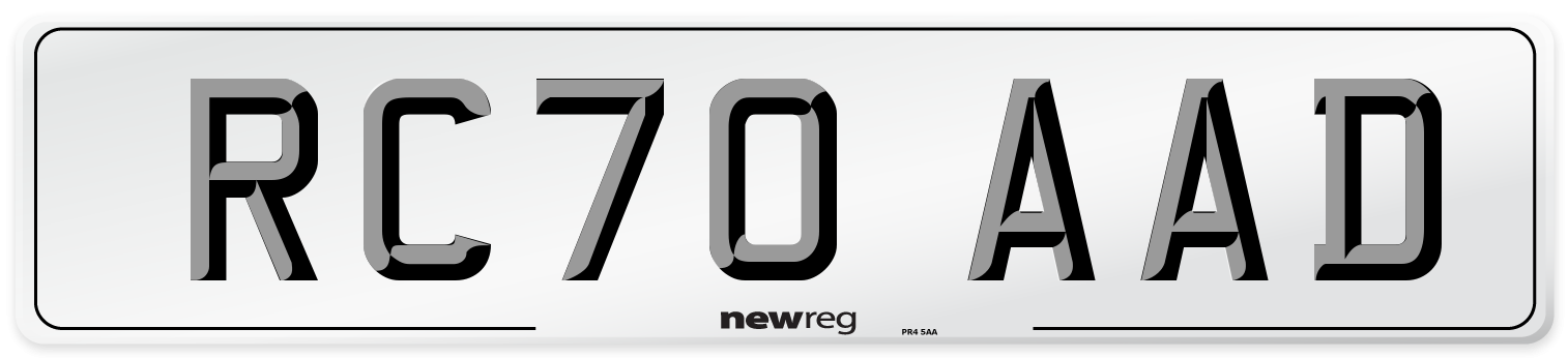 RC70 AAD Front Number Plate