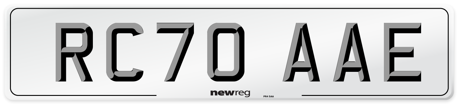 RC70 AAE Front Number Plate