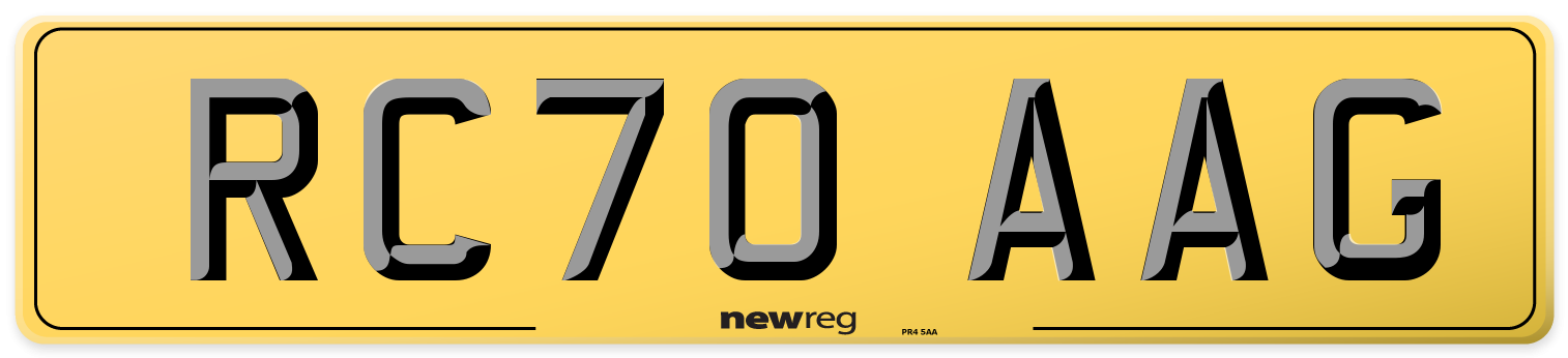 RC70 AAG Rear Number Plate