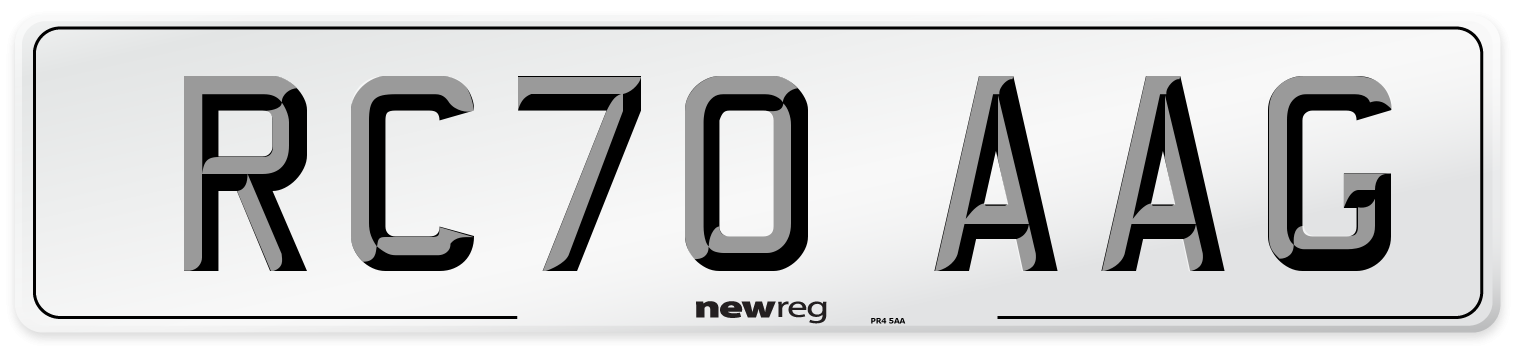 RC70 AAG Front Number Plate