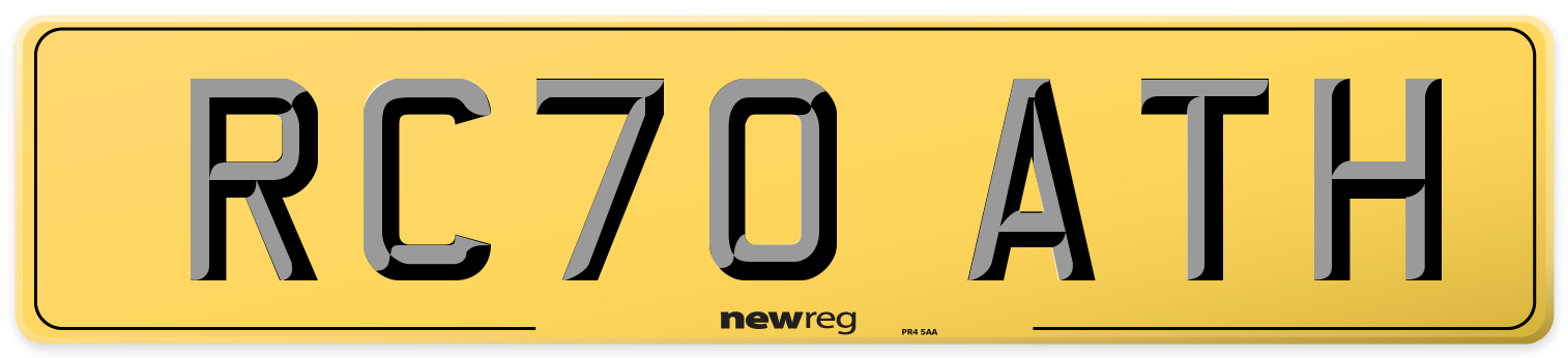 RC70 ATH Rear Number Plate
