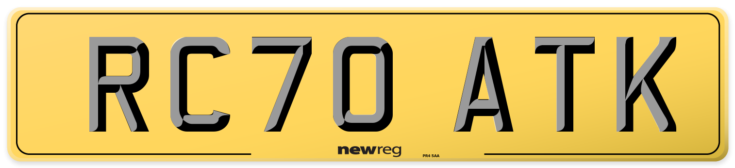 RC70 ATK Rear Number Plate