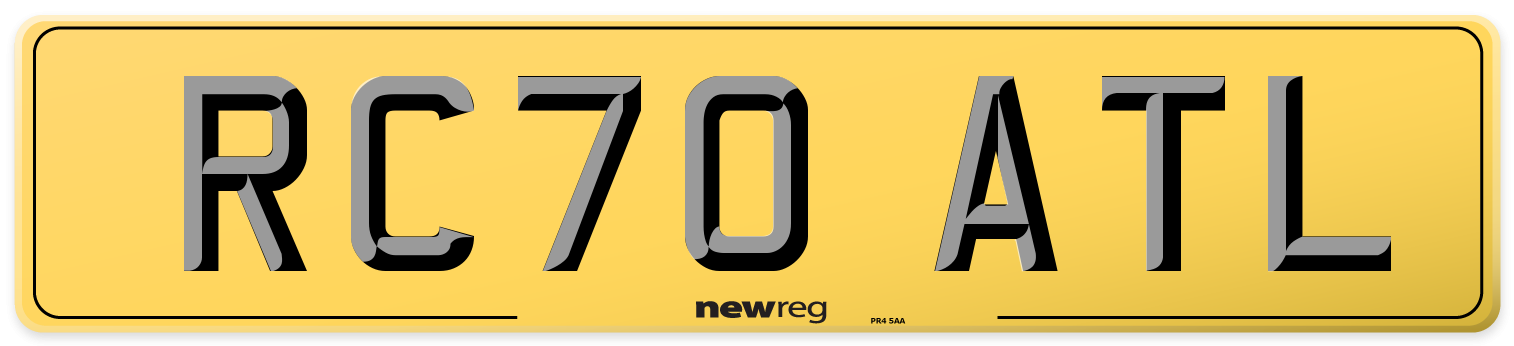 RC70 ATL Rear Number Plate