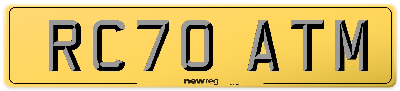 RC70 ATM Rear Number Plate