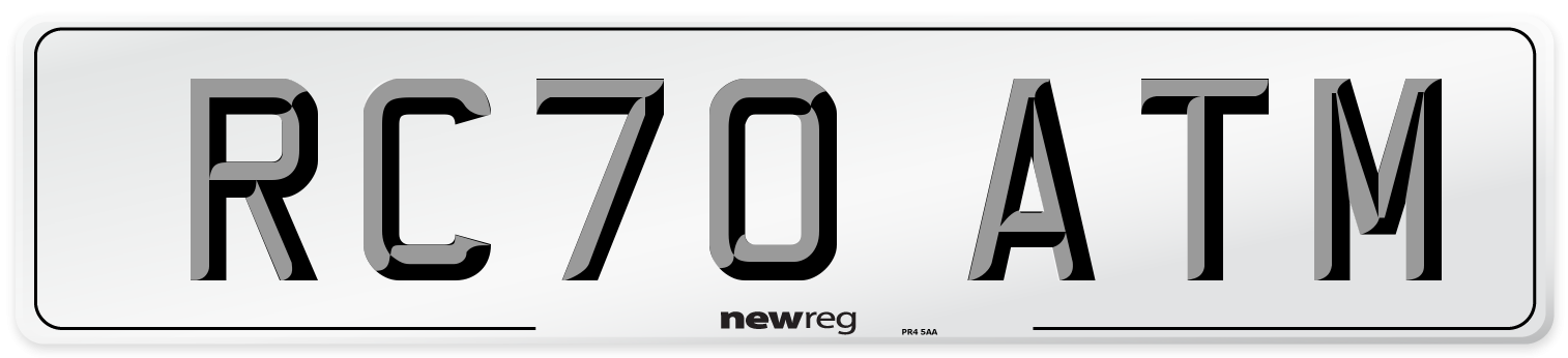 RC70 ATM Front Number Plate