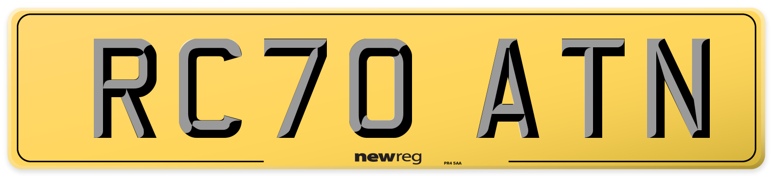 RC70 ATN Rear Number Plate