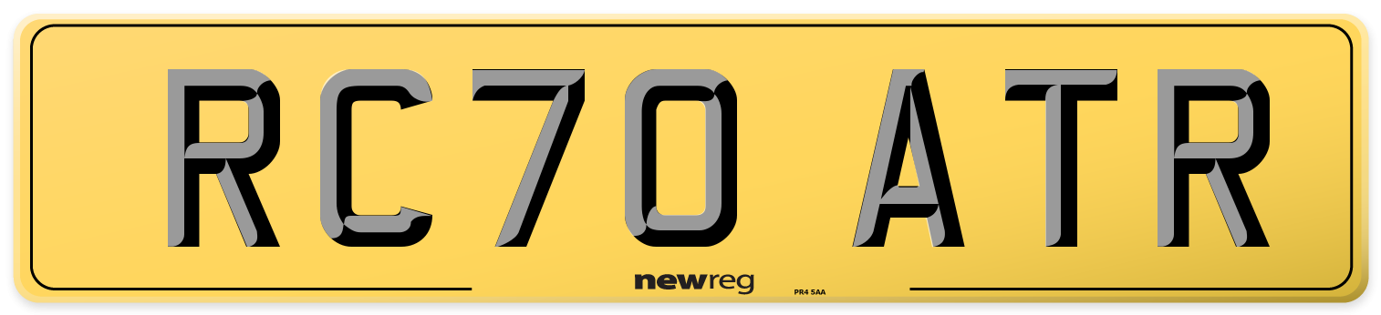 RC70 ATR Rear Number Plate