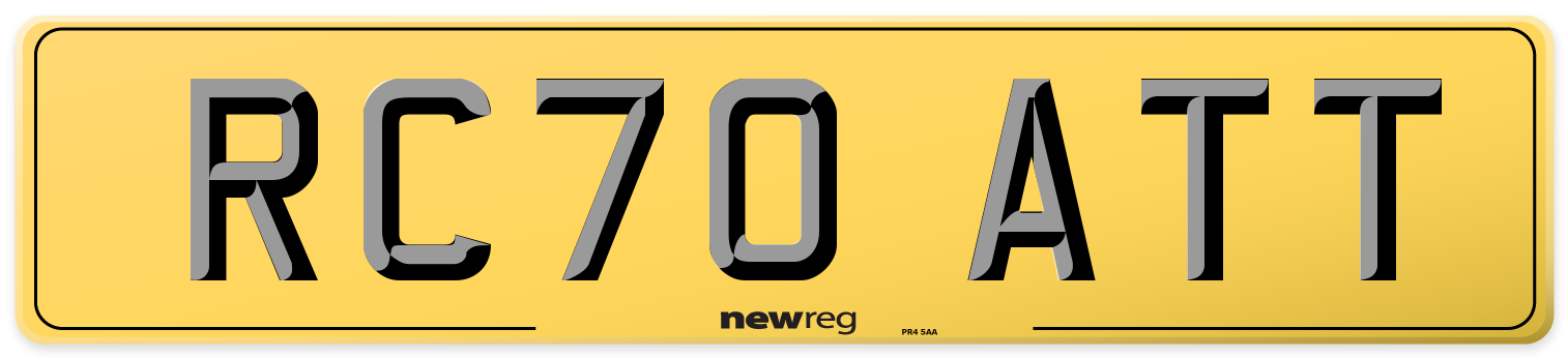 RC70 ATT Rear Number Plate