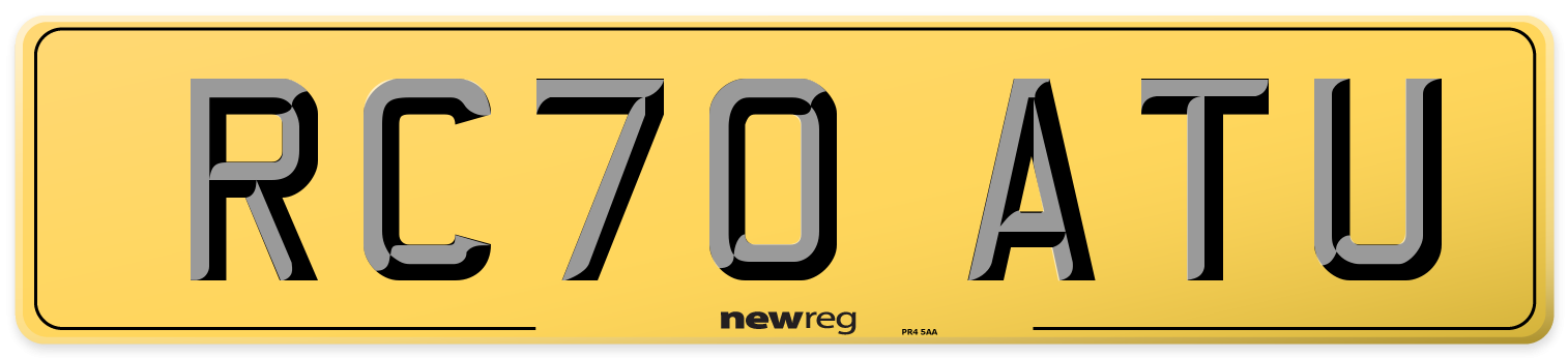 RC70 ATU Rear Number Plate