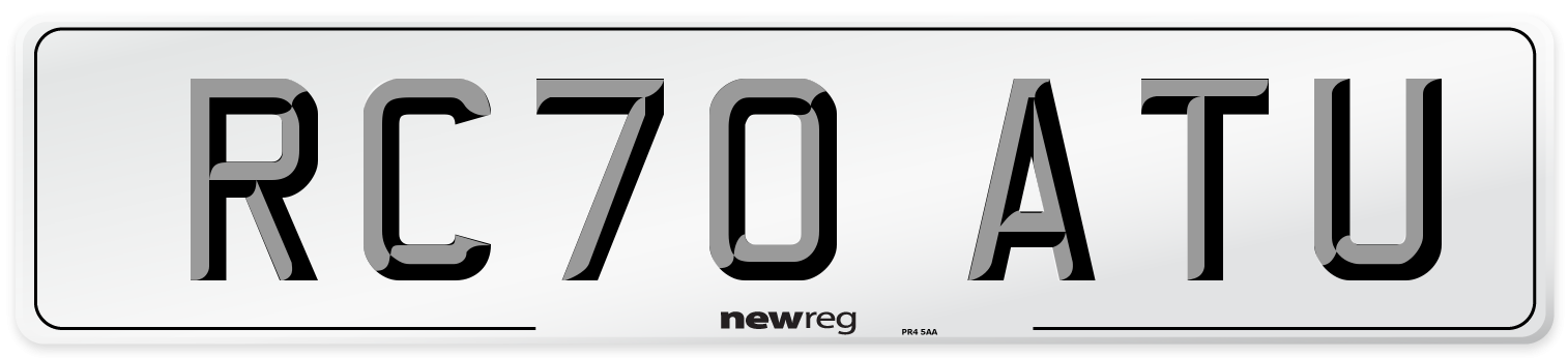 RC70 ATU Front Number Plate
