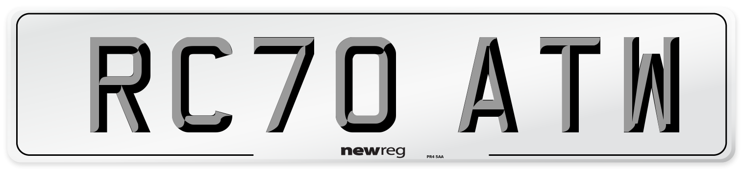 RC70 ATW Front Number Plate
