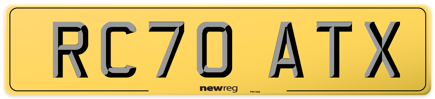 RC70 ATX Rear Number Plate
