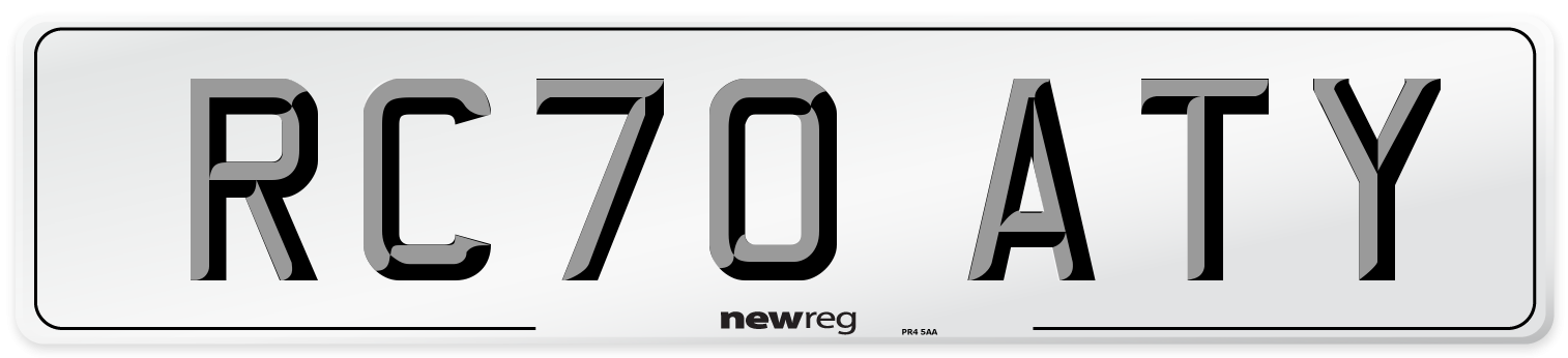 RC70 ATY Front Number Plate