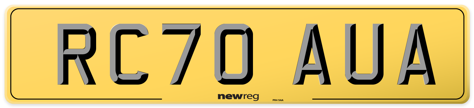 RC70 AUA Rear Number Plate
