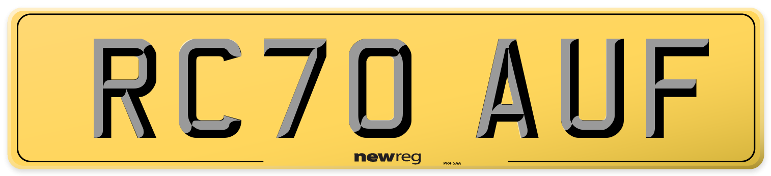RC70 AUF Rear Number Plate
