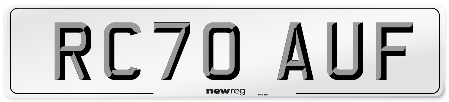 RC70 AUF Front Number Plate