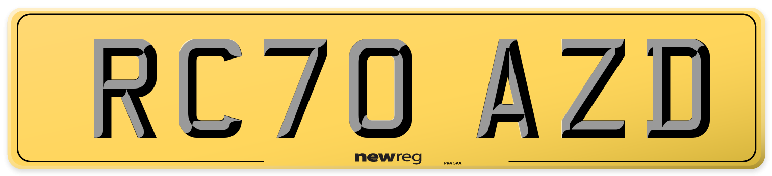 RC70 AZD Rear Number Plate