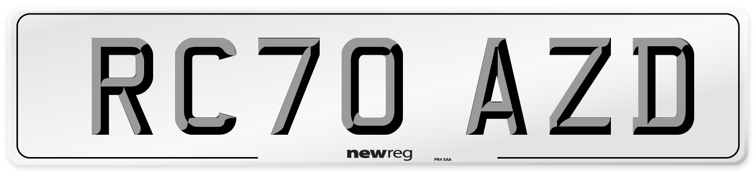 RC70 AZD Front Number Plate