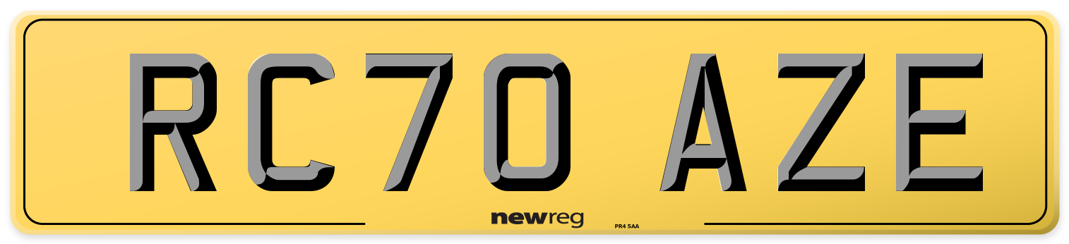 RC70 AZE Rear Number Plate