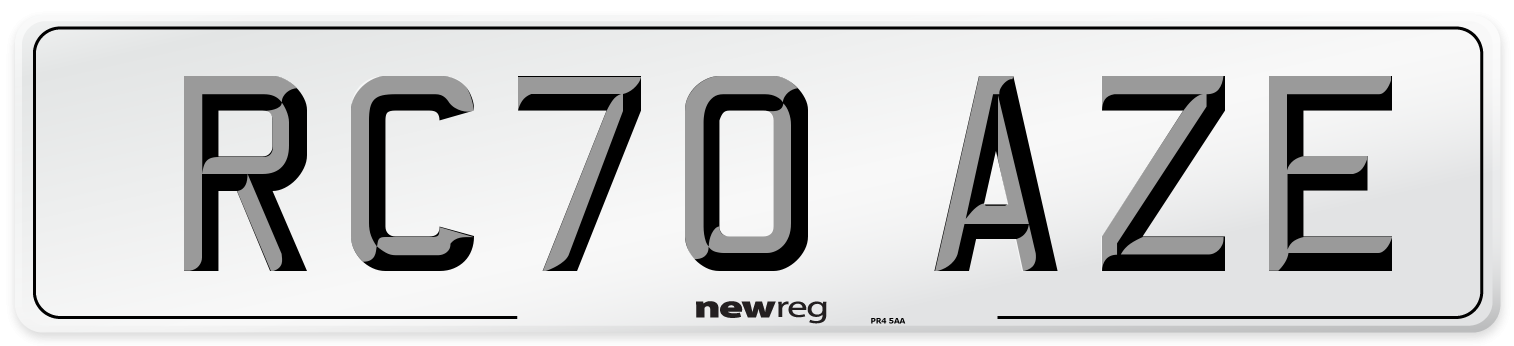 RC70 AZE Front Number Plate