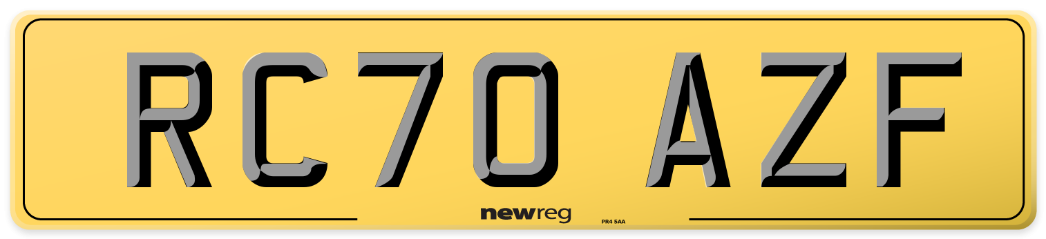 RC70 AZF Rear Number Plate
