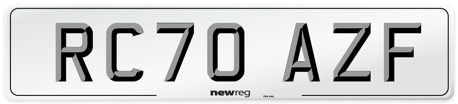 RC70 AZF Front Number Plate