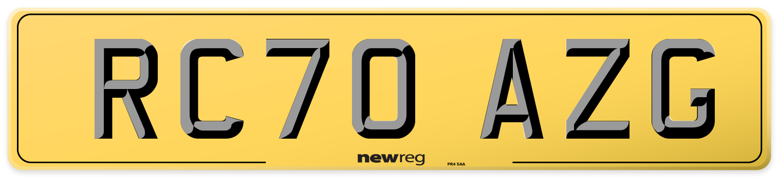 RC70 AZG Rear Number Plate