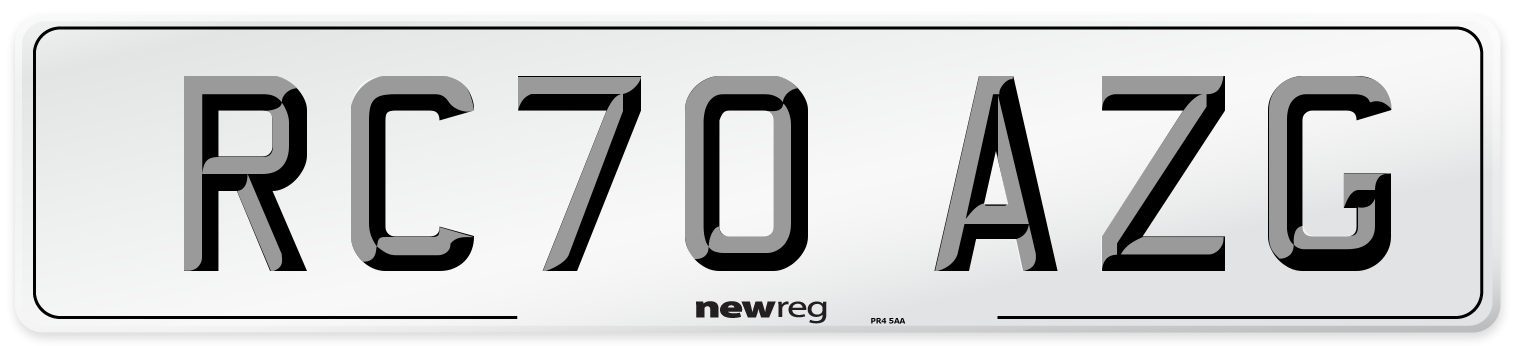 RC70 AZG Front Number Plate