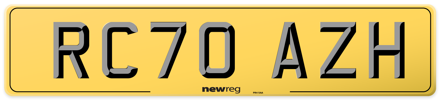 RC70 AZH Rear Number Plate