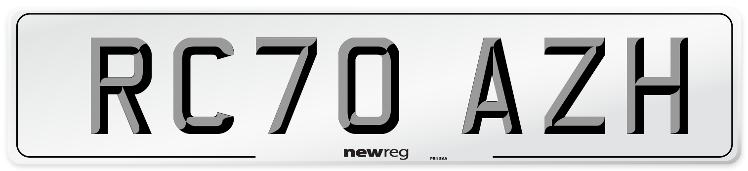 RC70 AZH Front Number Plate