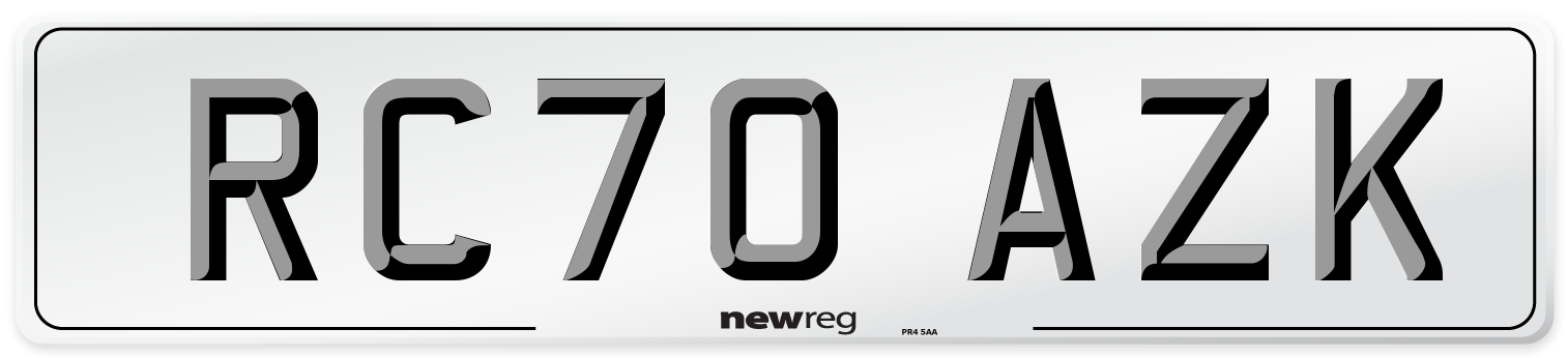 RC70 AZK Front Number Plate