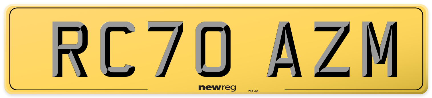 RC70 AZM Rear Number Plate