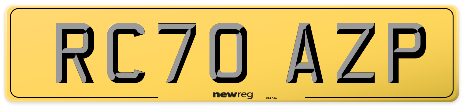 RC70 AZP Rear Number Plate