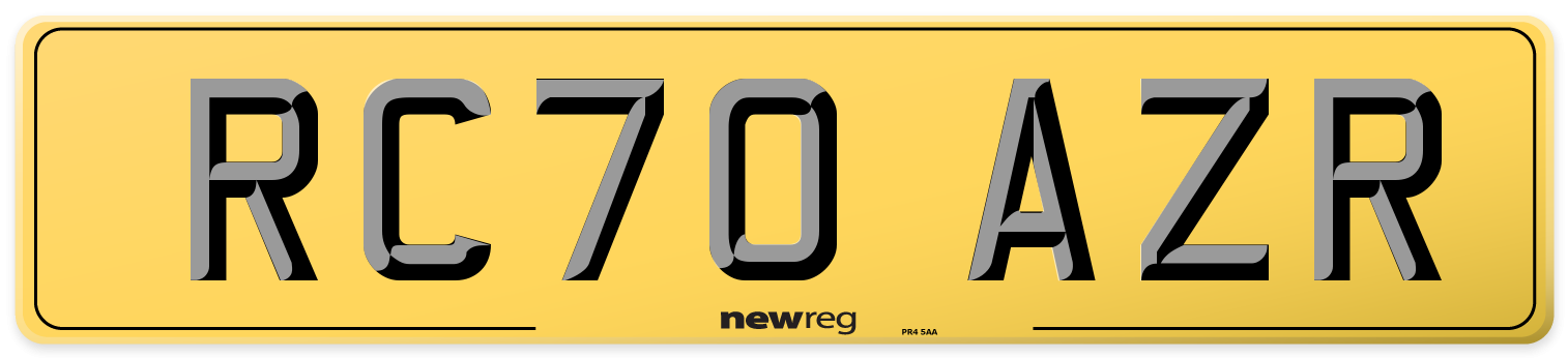 RC70 AZR Rear Number Plate
