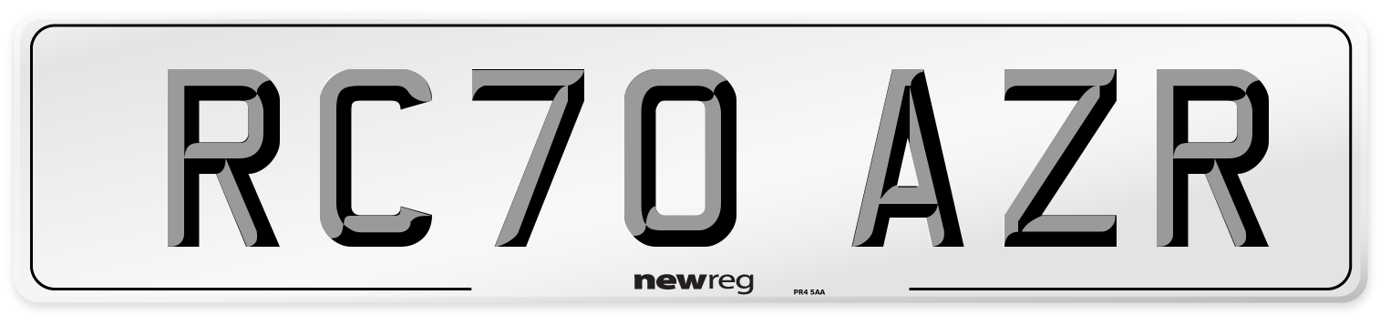 RC70 AZR Front Number Plate