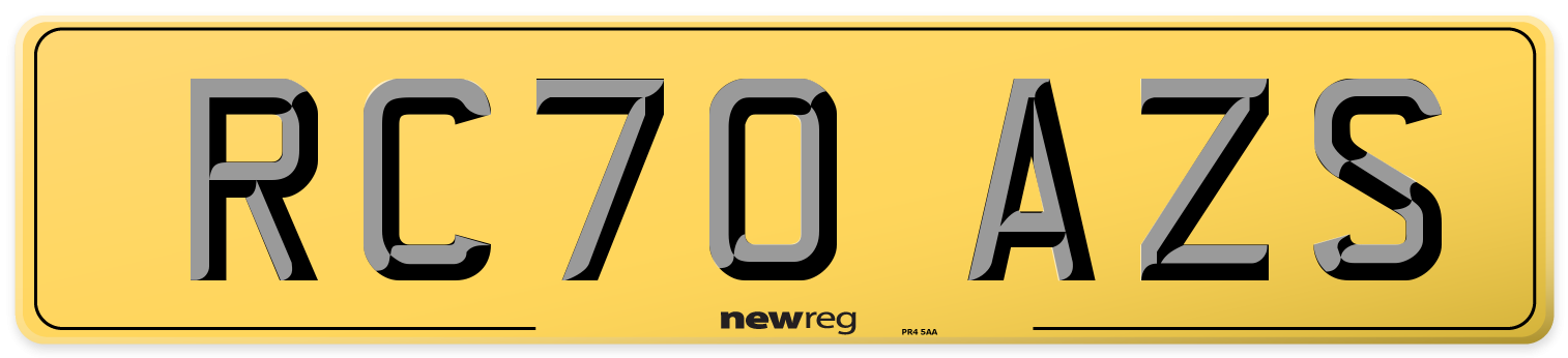 RC70 AZS Rear Number Plate