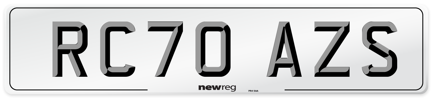 RC70 AZS Front Number Plate