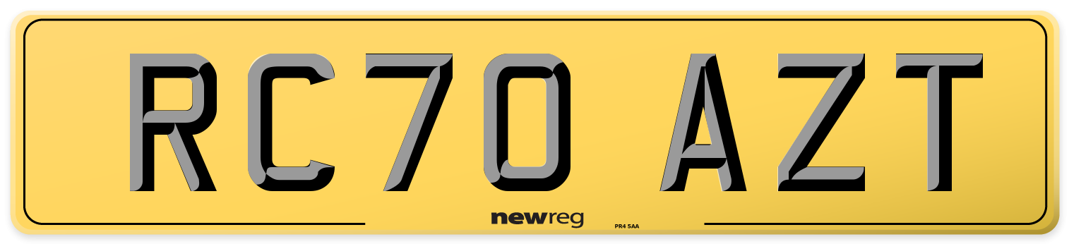 RC70 AZT Rear Number Plate