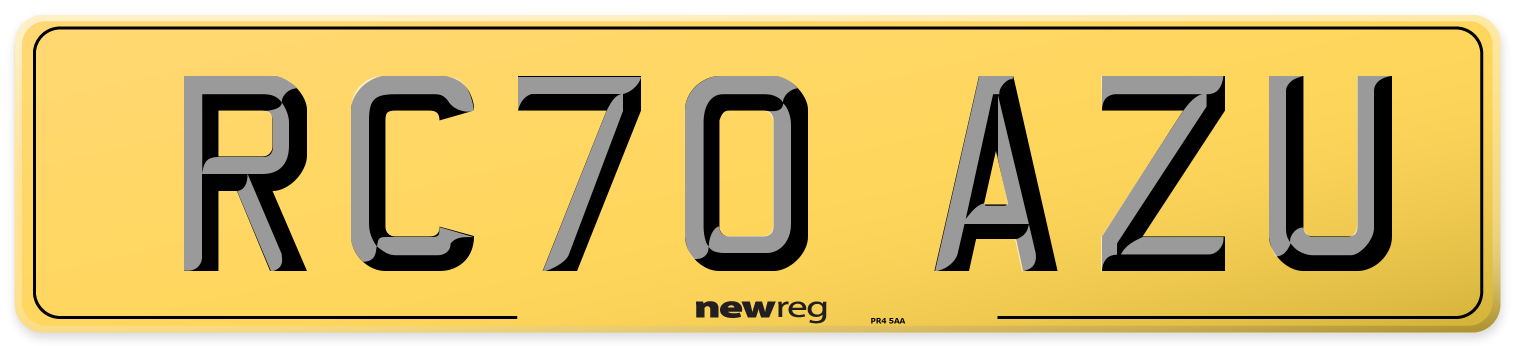 RC70 AZU Rear Number Plate