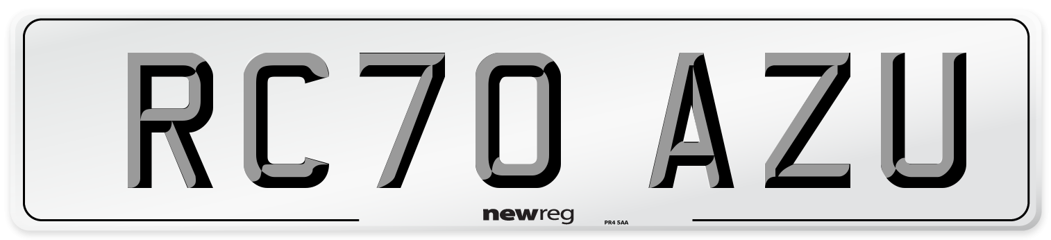 RC70 AZU Front Number Plate