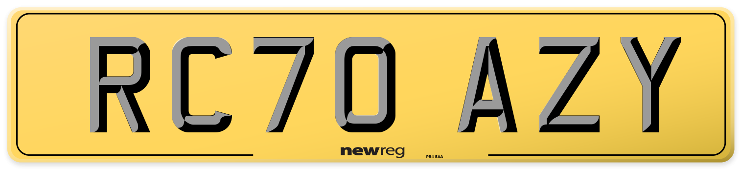 RC70 AZY Rear Number Plate