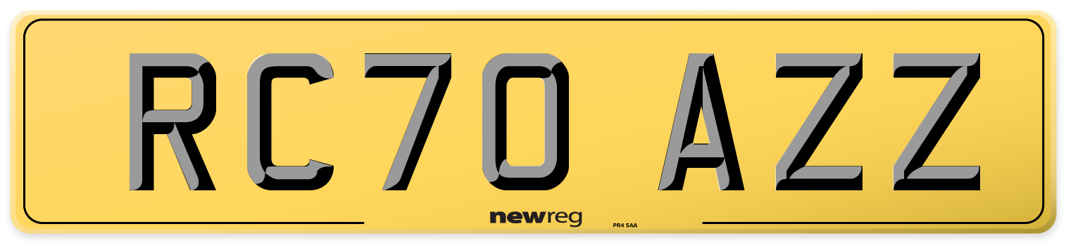 RC70 AZZ Rear Number Plate