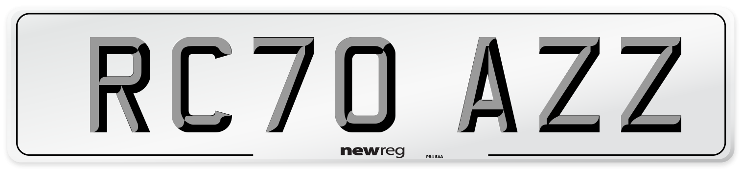 RC70 AZZ Front Number Plate