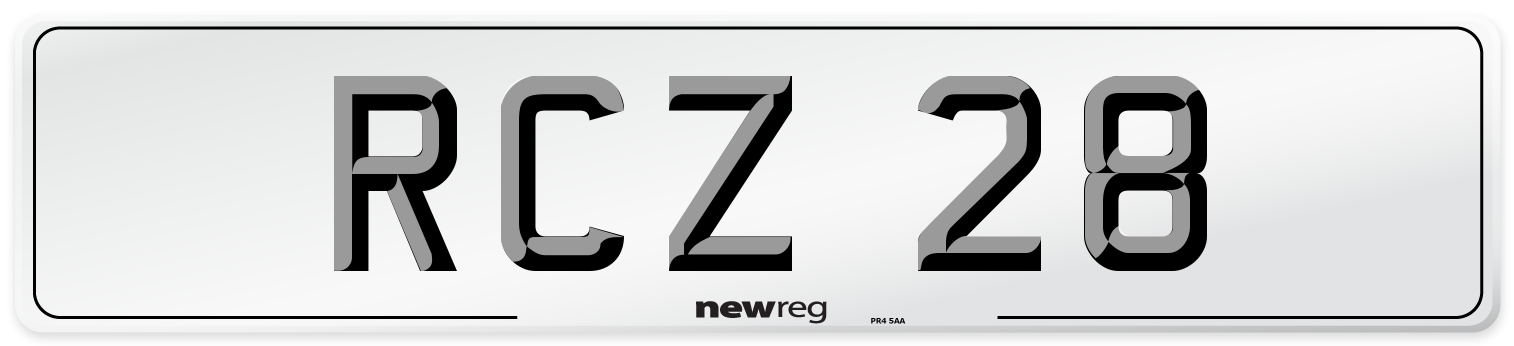 RCZ 28 Front Number Plate