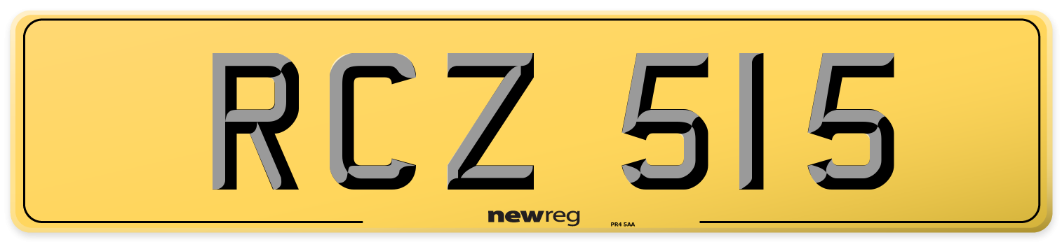 RCZ 515 Rear Number Plate