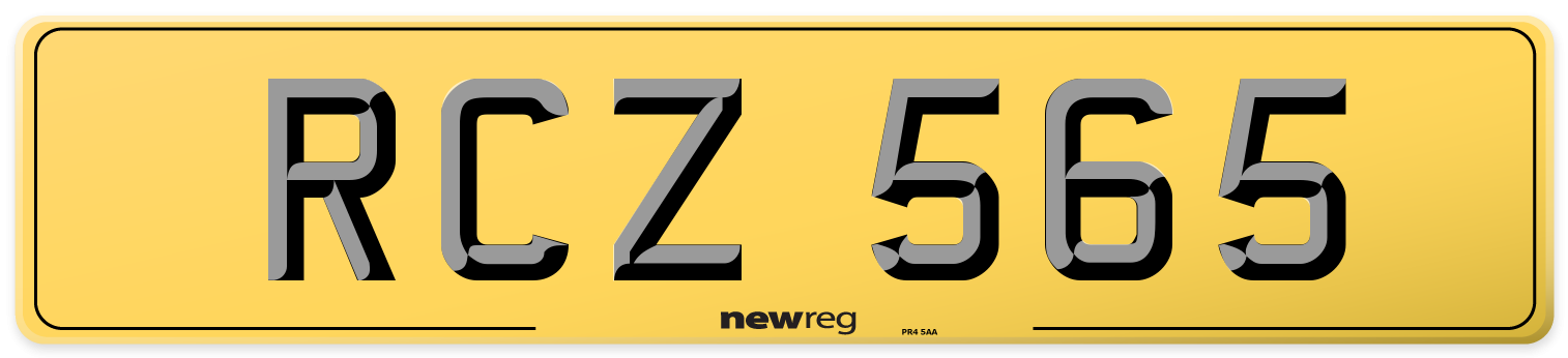 RCZ 565 Rear Number Plate