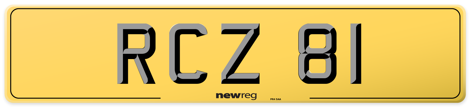 RCZ 81 Rear Number Plate